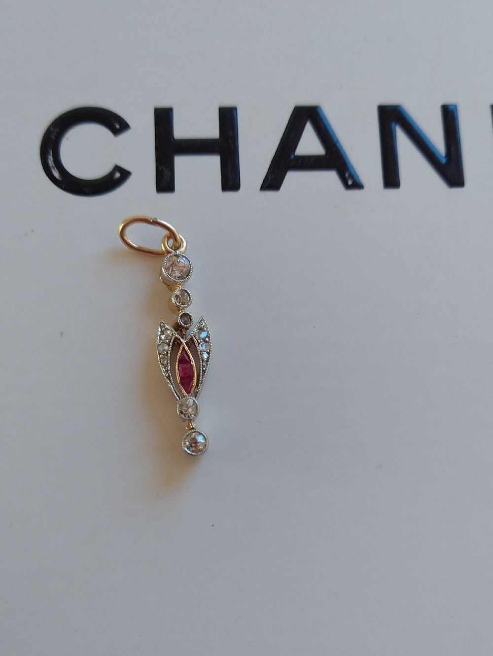1940's Vintage Art Deco Ruby & Diamond